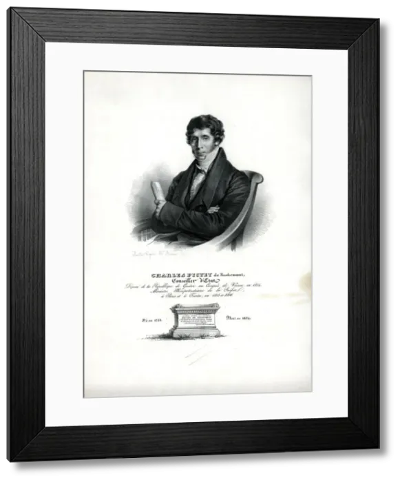 Framed Print : Portrait of Charles Pictet de Rochemont (1755-1824) Framed Print : Portrait of Charles Pictet de Rochemont (1755-1824)