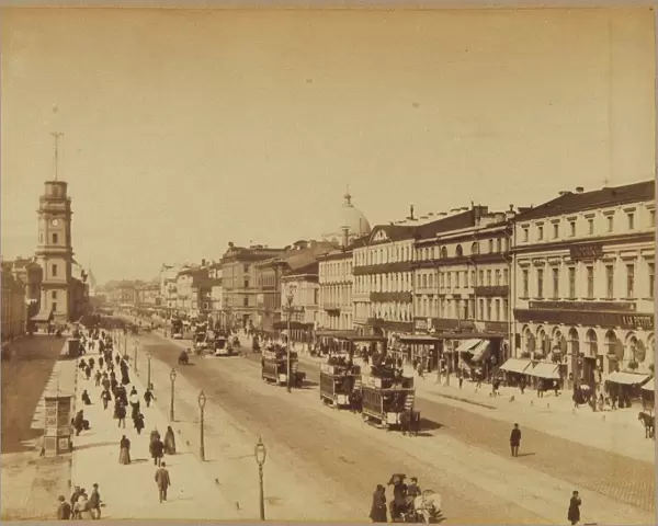 View of the Nevsky Prospekt in Saint Petersburg, c. 1890