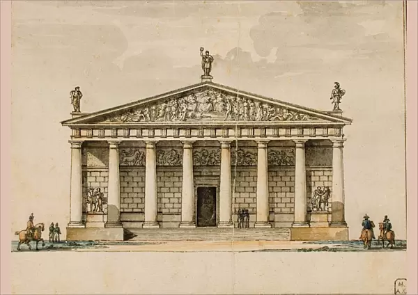 Project of the riding hall for the Imperial Horse Guards in Saint Petersburg, c1744 and 1817