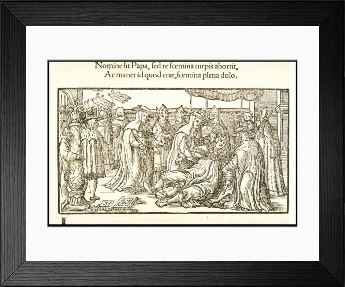 Framed Print : Pope Joan. From De mulieribus claris (Concerning Famous Women) by Giovanni Boccaccio, ca 1538-1539 Framed Print : Pope Joan. From De mulieribus claris (Concerning Famous Women) by Giovanni Boccaccio, ca 1538-1539