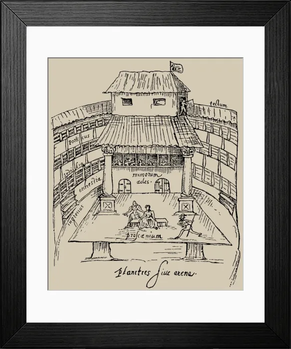 Framed Print : Swan Theatre in 1596 (from Johannes de Witts Observationes Londinienses), 1596 Framed Print : Swan Theatre in 1596 (from Johannes de Witts Observationes Londinienses), 1596