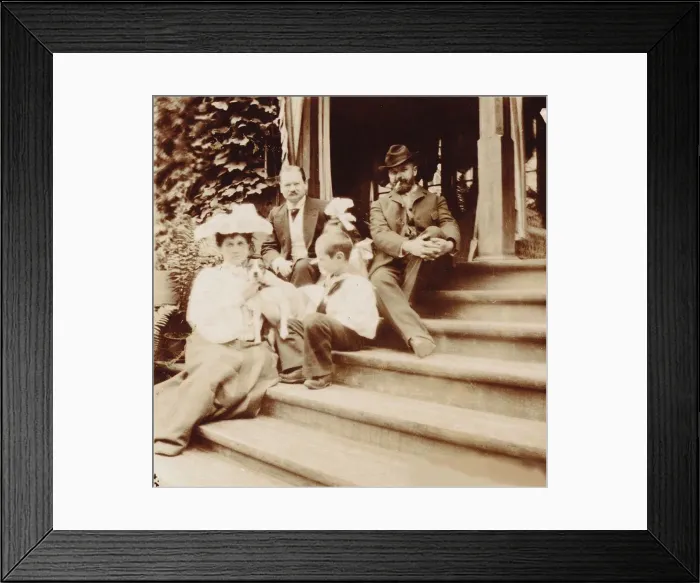 Framed Print : Konstantin Korovin (right) visits the Teljakowski family in Otradnoje estate, 1900s Framed Print : Konstantin Korovin (right) visits the Teljakowski family in Otradnoje estate, 1900s