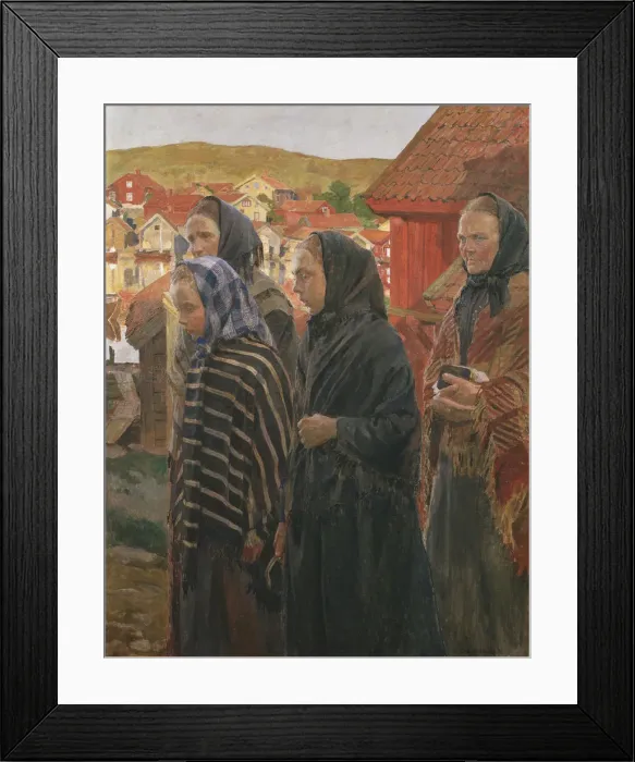 Framed Print : Fishermens Wives Returning from Church, 1899 Framed Print : Fishermens Wives Returning from Church, 1899
