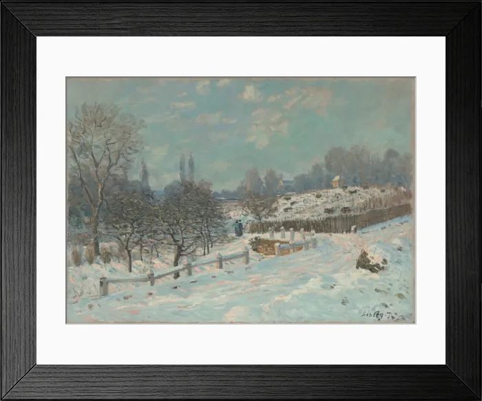 Framed Print : Route de Louveciennes, effet de neige, 1874 Framed Print : Route de Louveciennes, effet de neige, 1874