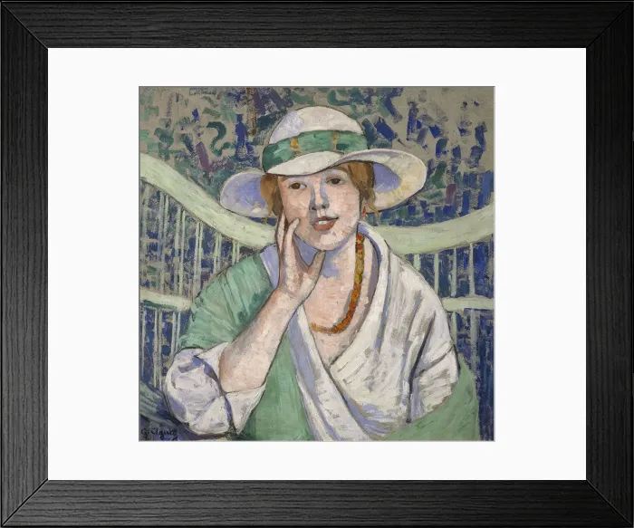 Framed Print : Le chapeau blanc et vert, 1914 Framed Print : Le chapeau blanc et vert, 1914