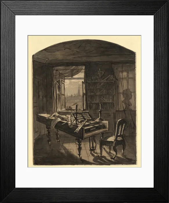 Framed Print : Beethovens Room, March 30, 1827, 1827 Framed Print : Beethovens Room, March 30, 1827, 1827