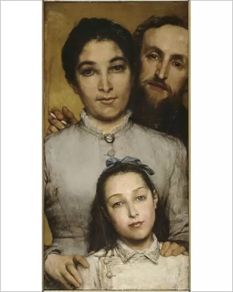 Portrait of Aime-Jules Dalou, His Wife and Daughter, 1876