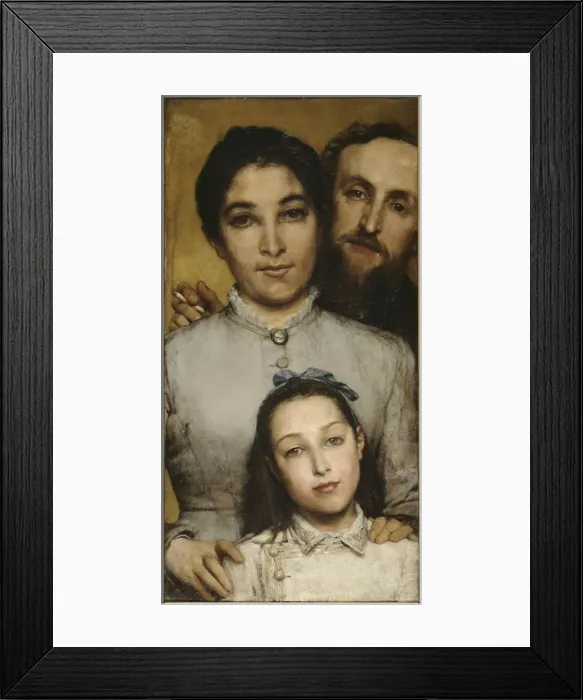 Framed Print : Portrait of Aime-Jules Dalou, His Wife and Daughter, 1876 Framed Print : Portrait of Aime-Jules Dalou, His Wife and Daughter, 1876