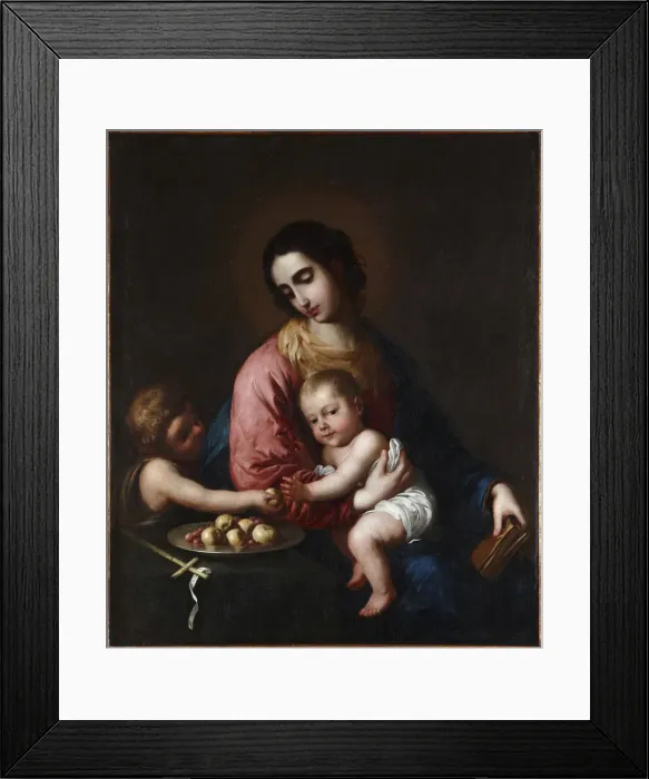 Framed Print : Virgin and child with John the Baptist as a Boy, ca 1659