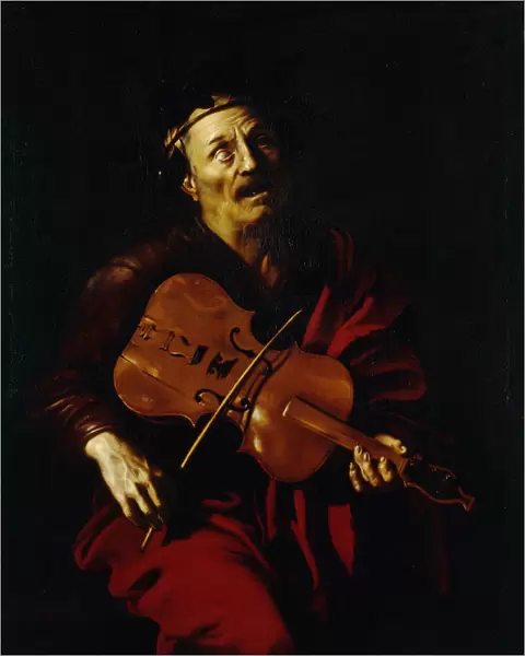 The blind Homer playing the Lira da Braccio, c. 1622