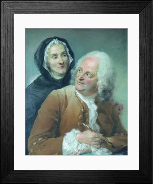 Framed Print : Portrait of Philippe Cayeux (1688-1768) with his wife Framed Print : Portrait of Philippe Cayeux (1688-1768) with his wife