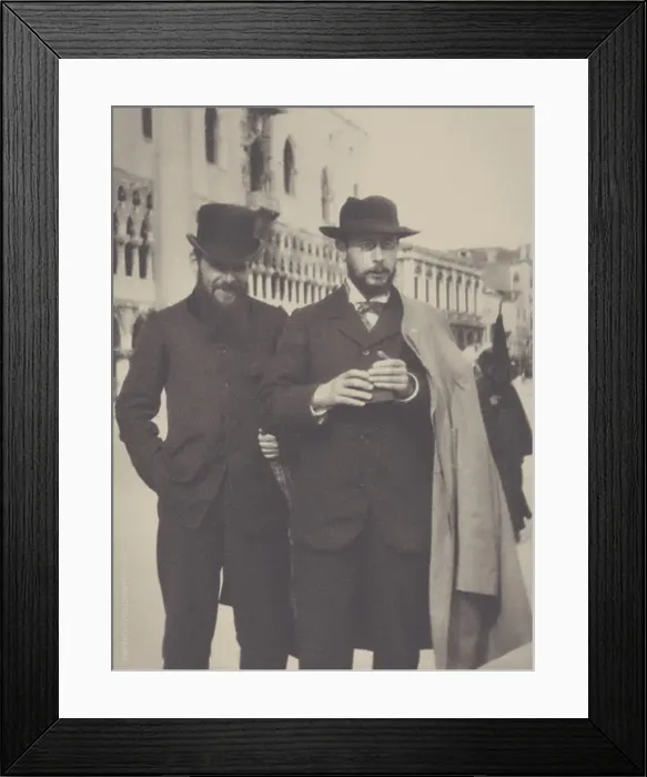 Framed Print : Pierre Bonnard (holding his Kodak box camera) with Ker-Xavier Roussel in Venice, 1899 Framed Print : Pierre Bonnard (holding his Kodak box camera) with Ker-Xavier Roussel in Venice, 1899