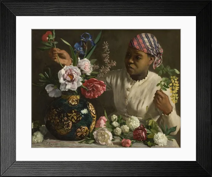 Framed Print : The negress with peonies, 1870 Framed Print : The negress with peonies, 1870