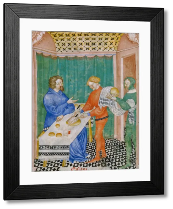 Framed Print : Miniature from Tacuinum Sanitatis, 14th century Framed Print : Miniature from Tacuinum Sanitatis, 14th century