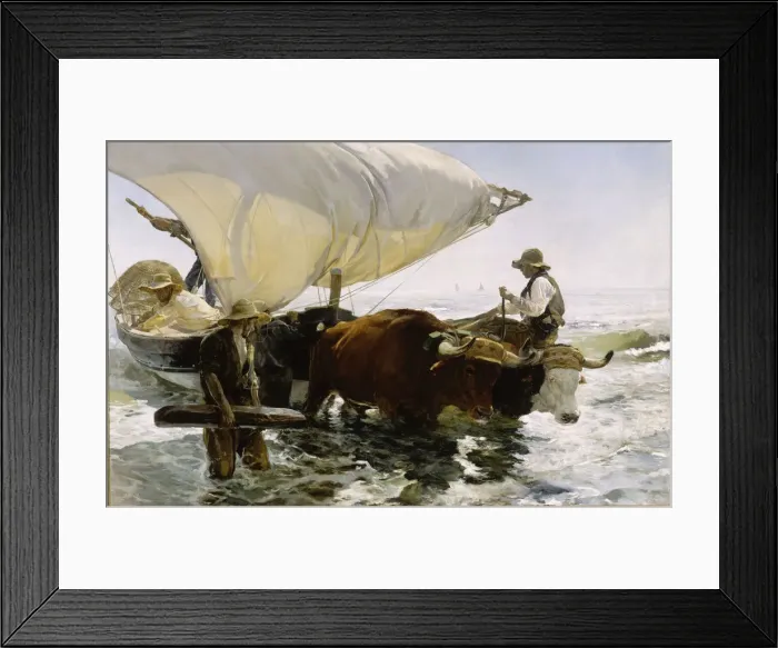 Framed Print : Return from Fishing: Towing the Bark, c. 1895 Framed Print : Return from Fishing: Towing the Bark, c. 1895