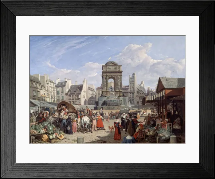 Framed Print : Le Marche et la fontaine des Innocents, 1822 Framed Print : Le Marche et la fontaine des Innocents, 1822