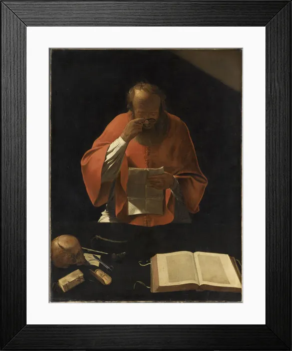 Framed Print : Saint Jerome reading, c. 1650 Framed Print : Saint Jerome reading, c. 1650