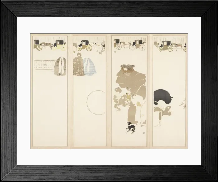 Framed Print : Promenade des nourrices, frise des fiacres, 1897 Framed Print : Promenade des nourrices, frise des fiacres, 1897