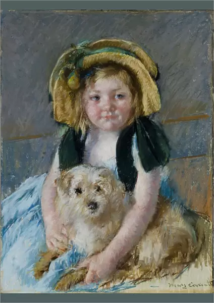 Sara with her dog, ca 1901