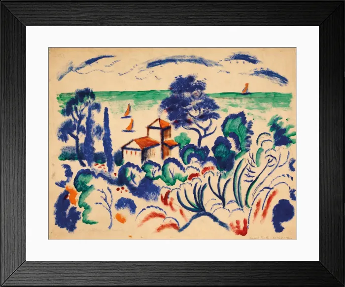 Framed Print : Landscape with sailboats, 1913-1914 Framed Print : Landscape with sailboats, 1913-1914