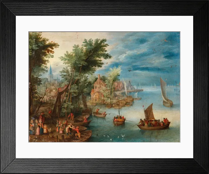 Framed Print : River landscape, c. 1630 Framed Print : River landscape, c. 1630