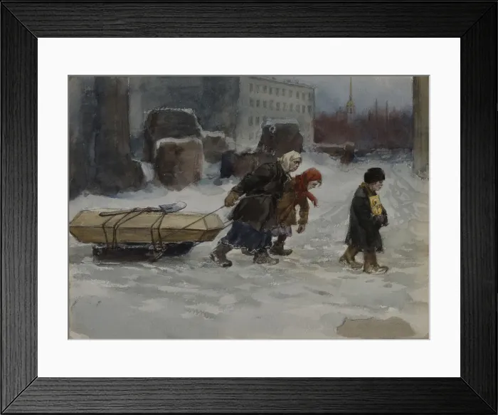 Framed Print : Burial of a workman who was not a communist, 1920 Framed Print : Burial of a workman who was not a communist, 1920