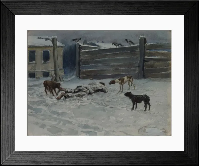 Framed Print : Died of hunger (Drawn from nature), 1919 Framed Print : Died of hunger (Drawn from nature), 1919