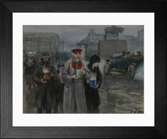 Framed Print : Hungry years in Petrograd. Return from a communal soup kitchen, 1919 Framed Print : Hungry years in Petrograd. Return from a communal soup kitchen, 1919