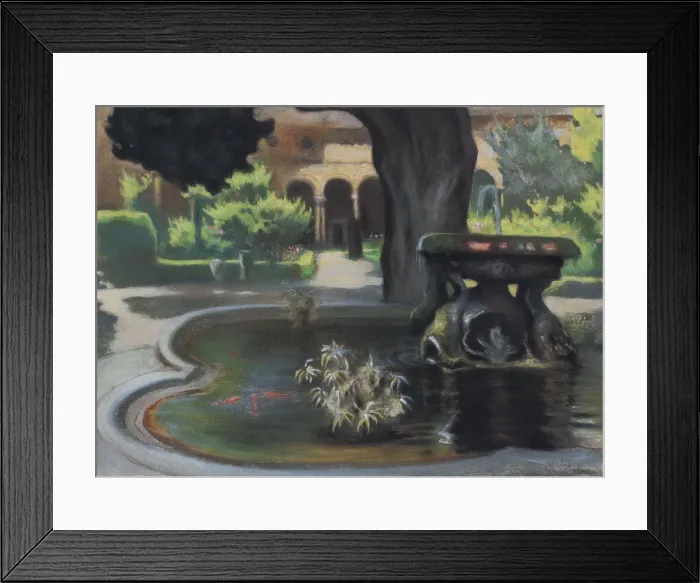 Framed Print : The Courtyard with the Fountain, 1924 Framed Print : The Courtyard with the Fountain, 1924