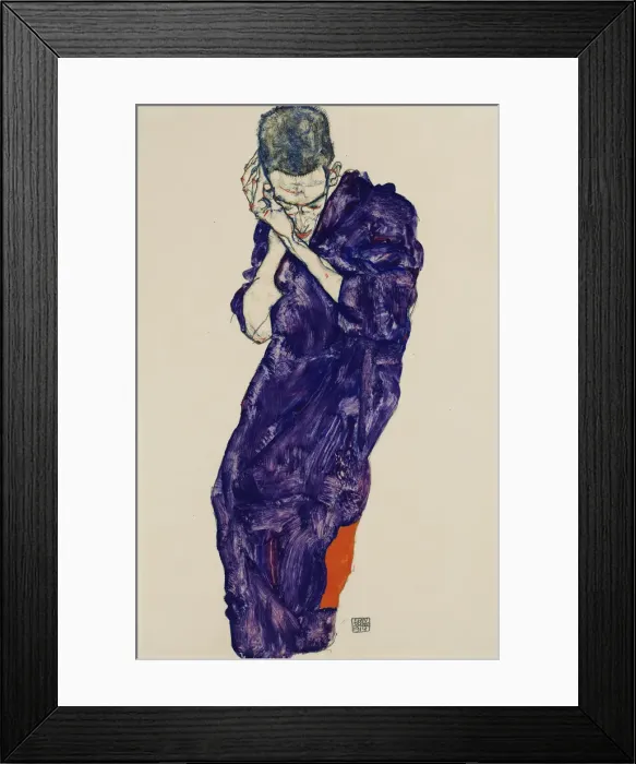Framed Print : Young Man in Purple Robe with crossed hands, 1914 Framed Print : Young Man in Purple Robe with crossed hands, 1914