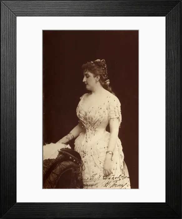 Framed Print : Portrait of the opera singer Maria Pavlovna Benardaki (1855-1913), nee Leybrock, 1880s Framed Print : Portrait of the opera singer Maria Pavlovna Benardaki (1855-1913), nee Leybrock, 1880s
