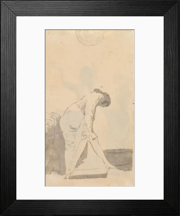 Framed Print : Young man stretching his stocking (from the Madrid Album), c. 1795 Framed Print : Young man stretching his stocking (from the Madrid Album), c. 1795