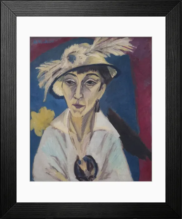 Framed Print : Portrait of Erna Schilling (Lady with Hat), 1913 Framed Print : Portrait of Erna Schilling (Lady with Hat), 1913