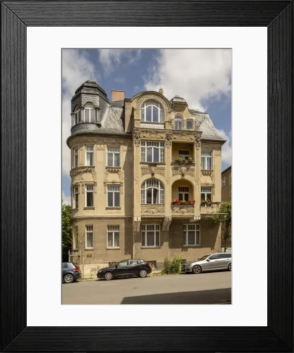 Framed Print : Jugenstil house, Villa Rauner, House, Cranachstrasse 10, Weimar, Germany, 2018. Artist