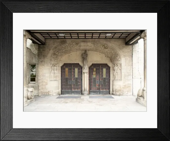 Framed Print : Jugentil Doors and carvings, Department of Philosophy, Jena University, Jena, Germany, 2018 Framed Print : Jugentil Doors and carvings, Department of Philosophy, Jena University, Jena, Germany, 2018