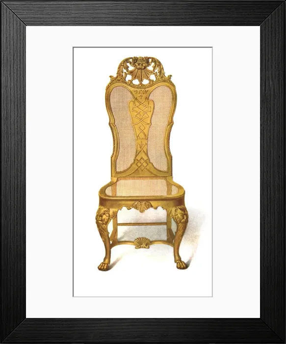 Framed Print : Gilt cane chair, 1906. Artist: Shirley Slocombe Framed Print : Gilt cane chair, 1906. Artist: Shirley Slocombe