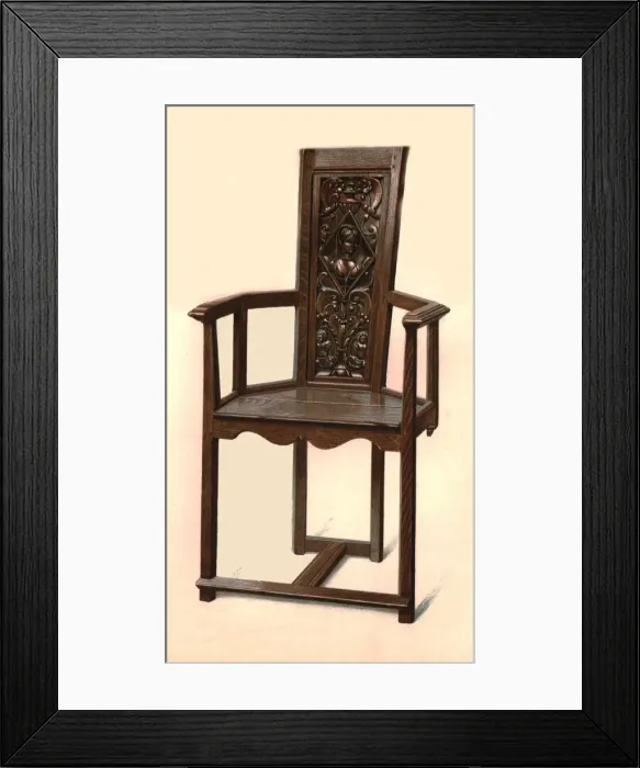 Framed Print : Yew chair, 1904. Artist: Shirley Slocombe Framed Print : Yew chair, 1904. Artist: Shirley Slocombe