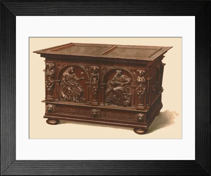 Framed Print : Oak chest, 1904. Artist: Shirley Slocombe Framed Print : Oak chest, 1904. Artist: Shirley Slocombe