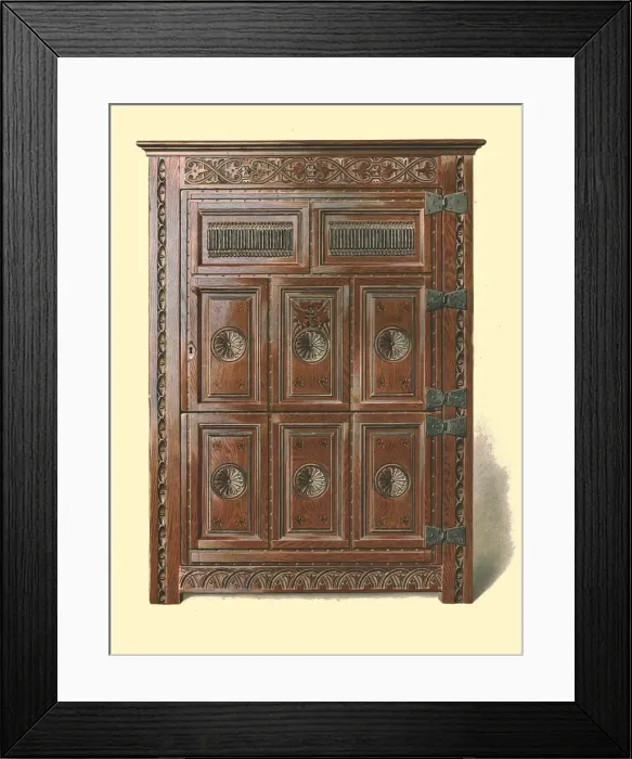 Framed Print : Welsh oak cupboard, 1904. Artist: Shirley Slocombe Framed Print : Welsh oak cupboard, 1904. Artist: Shirley Slocombe
