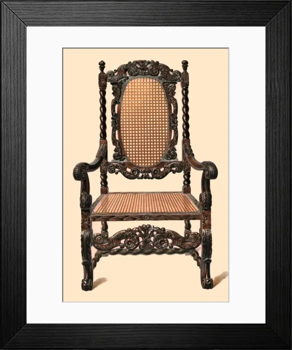 Framed Print : Walnut chair, 1905. Artist: Shirley Slocombe Framed Print : Walnut chair, 1905. Artist: Shirley Slocombe