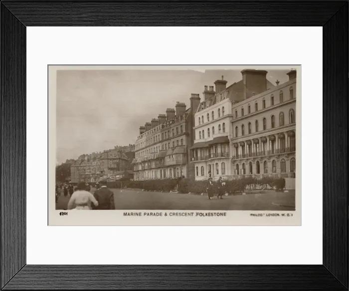 Framed Print : Marine Parade & Crescent Folkestone, late 19th-early 20th century Framed Print : Marine Parade & Crescent Folkestone, late 19th-early 20th century