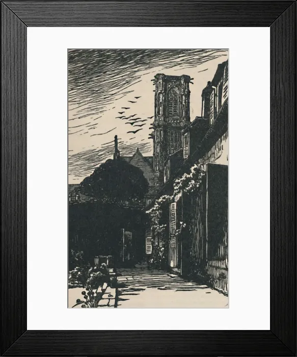 Framed Print : Nevers - Tour De Cathedrale, 1919. Artist: Fernand Chalandre Framed Print : Nevers - Tour De Cathedrale, 1919. Artist: Fernand Chalandre