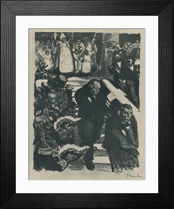 Framed Print : Rochefort Se Meurt, 1898, (1919). Artist: Theophile Alexandre Steinlen Framed Print : Rochefort Se Meurt, 1898, (1919). Artist: Theophile Alexandre Steinlen