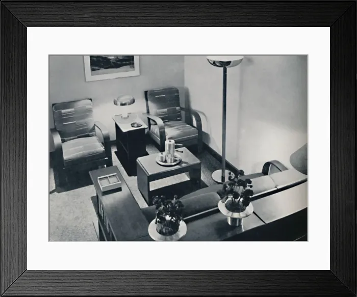 Framed Print : A section of the living-room, 1936 Framed Print : A section of the living-room, 1936