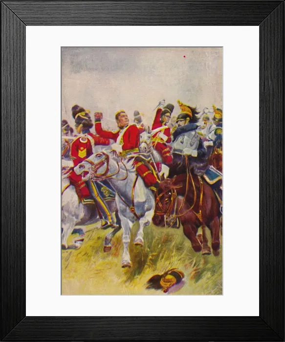 Framed Print : The Royal Scots Greys. The Charge of the Greys at Waterloo, 1815, (1939) Framed Print : The Royal Scots Greys. The Charge of the Greys at Waterloo, 1815, (1939)