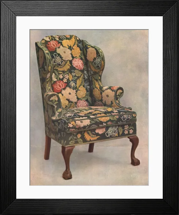 Framed Print : Walnut chair covered with needlework, 1905. Artist: Shirley Slocombe Framed Print : Walnut chair covered with needlework, 1905. Artist: Shirley Slocombe