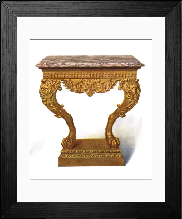 Framed Print : Gilt console-table, 1906. Artist: Shirley Slocombe Framed Print : Gilt console-table, 1906. Artist: Shirley Slocombe