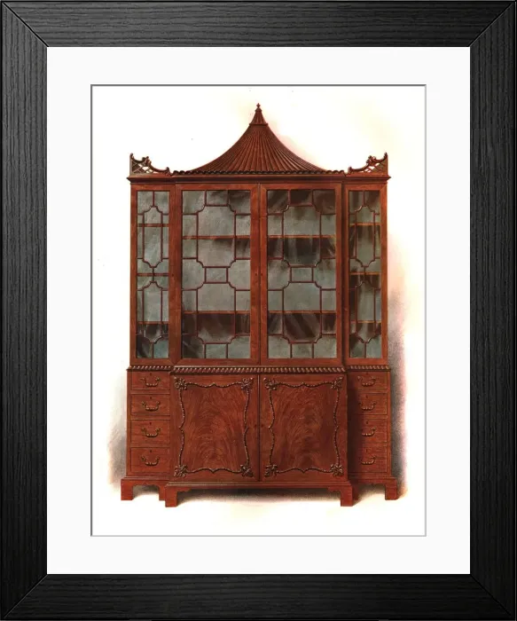 Framed Print : Mahogany china cabinet, 1906. Artist: Shirley Slocombe Framed Print : Mahogany china cabinet, 1906. Artist: Shirley Slocombe