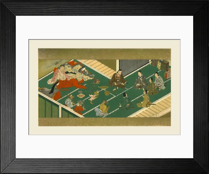 Framed Print : Raiko and his comrades before the demon robber, 17th century, (1886) Framed Print : Raiko and his comrades before the demon robber, 17th century, (1886)