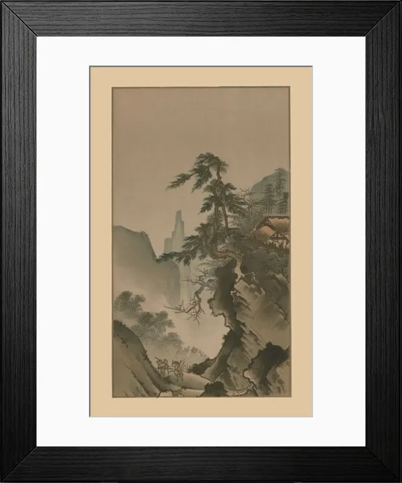 Framed Print : Chinese landscape, 16th century, (1886). Artist: Kano Masanobu Framed Print : Chinese landscape, 16th century, (1886). Artist: Kano Masanobu